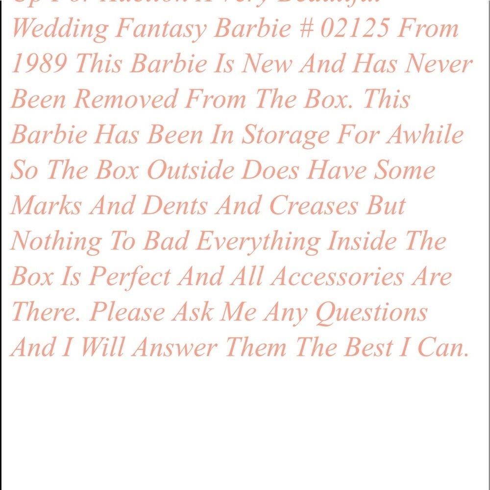 Vintage 1989 Mattel Wedding Fantasy Barbie NRFBNIB - Picture 11 of 11